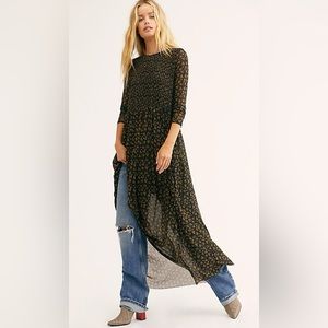 Free People Hello and Goodbye Mesh Midi Dress XS